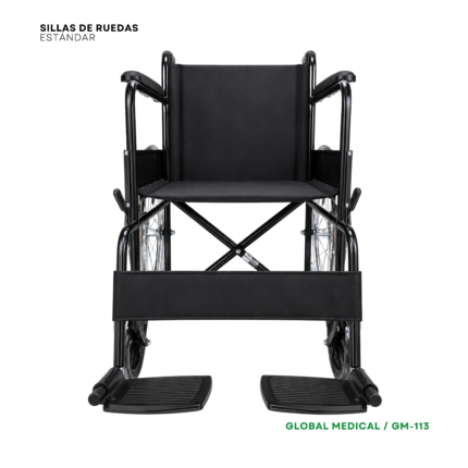 Silla de ruedas estandar negra Global Medical GM-113