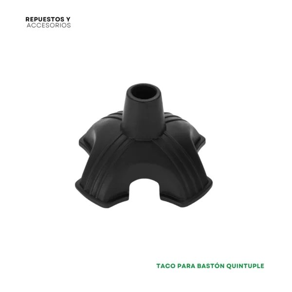 Taco para bastón quíntuple color negro