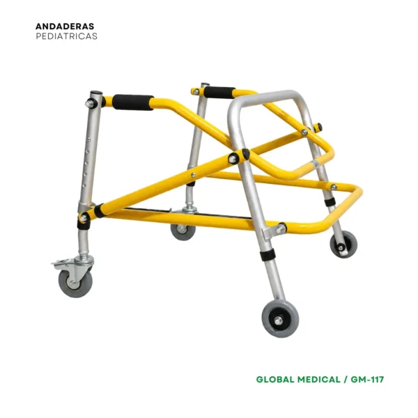 Andadera 4 ruedas pediátrica color amarillo GM-117