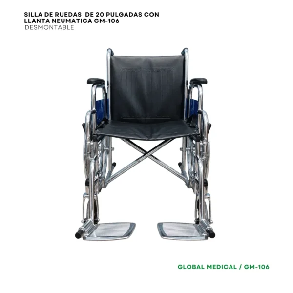 Silla de Ruedas 20 pulg con llanta neumatica GM-106
