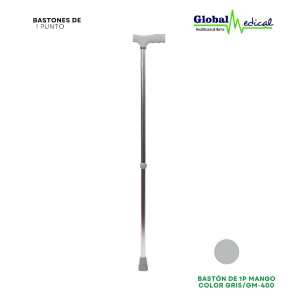 Bastón 1 punto Mango Color Gris GM-400