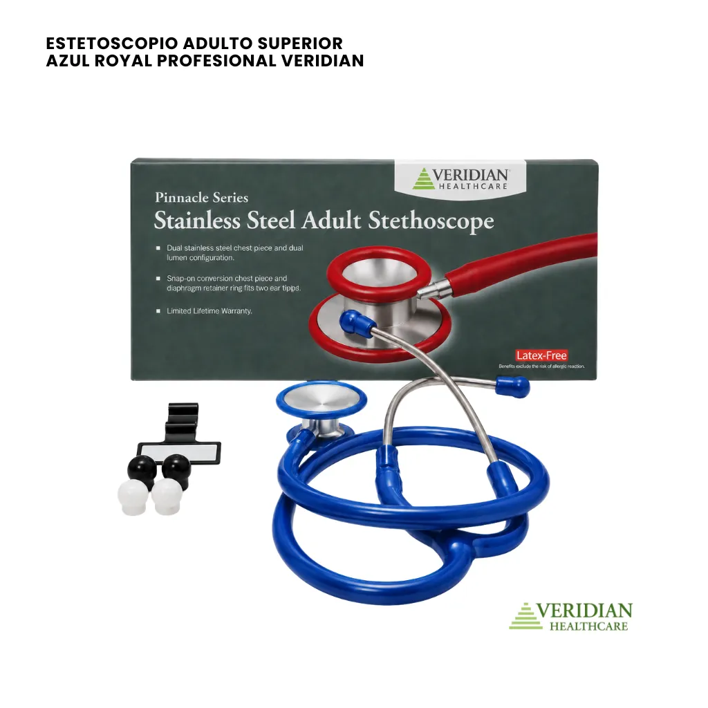 Estetoscopio adulto superior azul royal profesional veridian-1