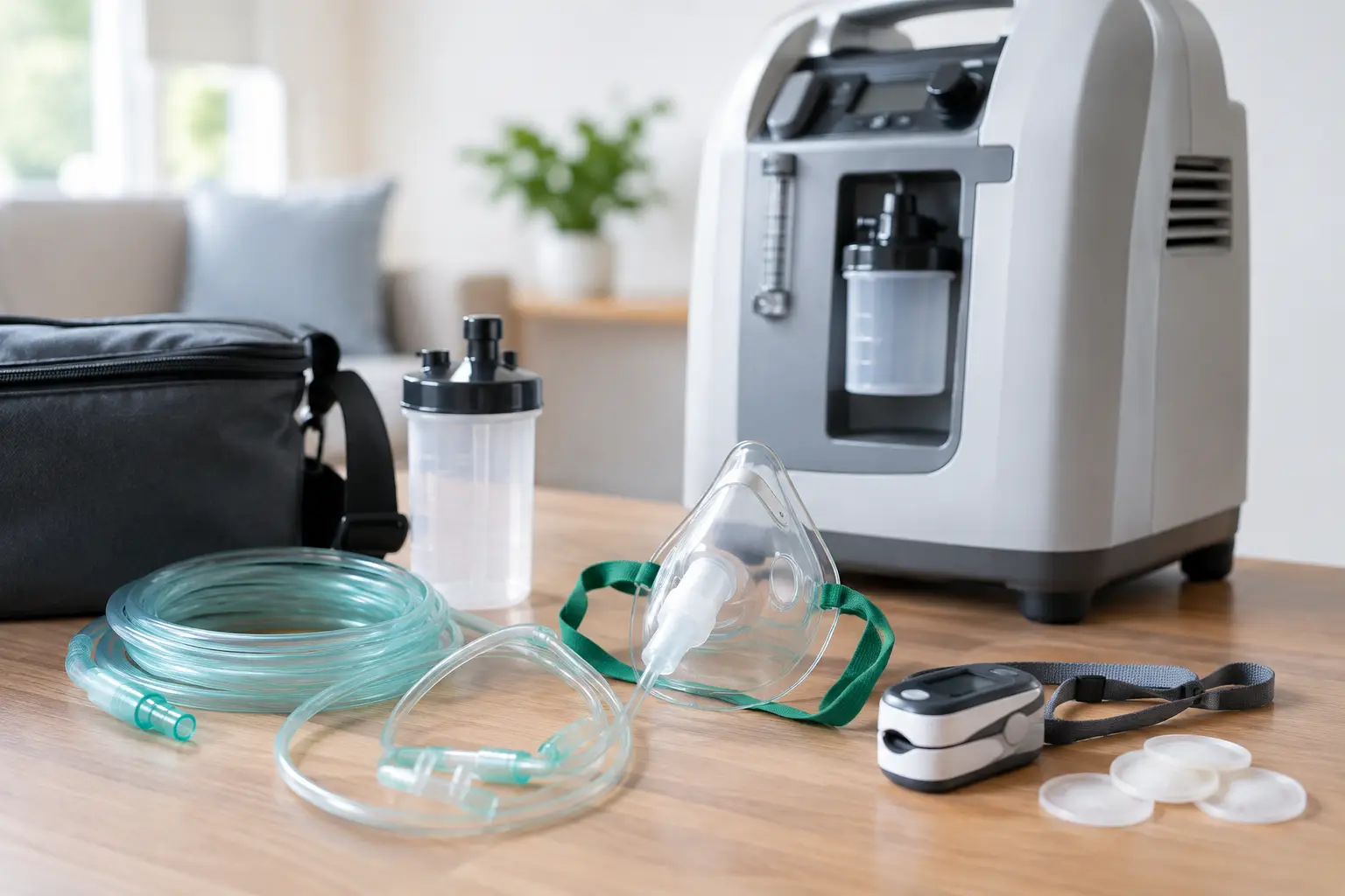 Accesorios esenciales para oxigenoterapia domiciliaria