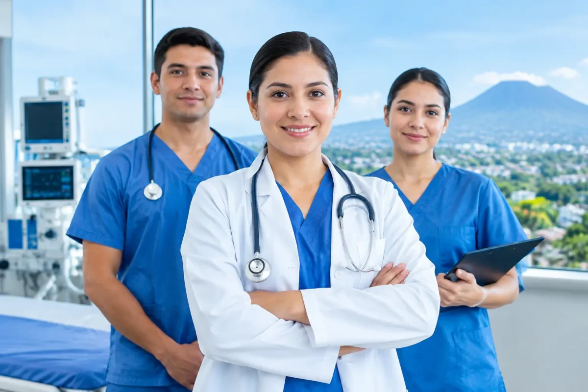Equipo médico en El Salvador con respaldo