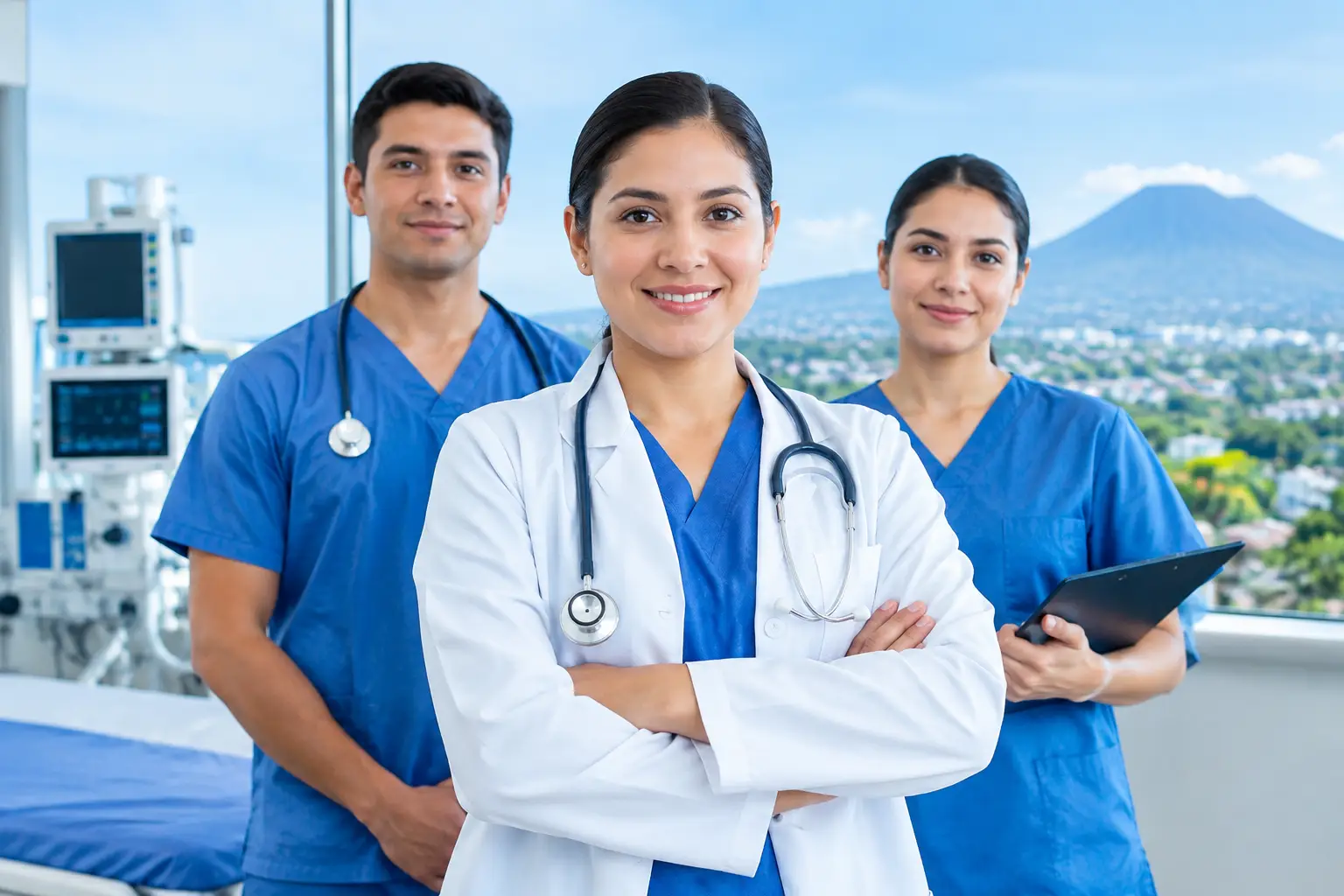 Equipo médico en El Salvador con respaldo